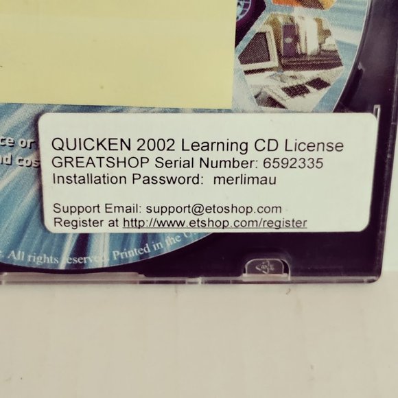 Quicken 2002 Learning CD License GREAT SHOP - Picture 3 of 3